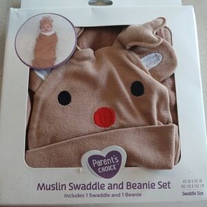 Red and Brown Animal-Inspired Plush Hat